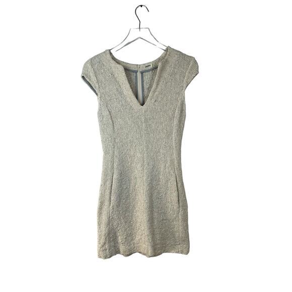 L'Agence Tweed Knit Cap Sleeve Ivory Metallic‎ Shimmer Sheath Dress - Picture 3 of 11